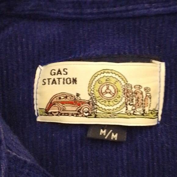 Mens America/Gas station corduroy royal blue button down shirt medium - Picture 2 of 6